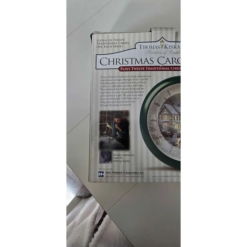 Thomas Kinkade Christmas Carol Clock Home for the Holidays